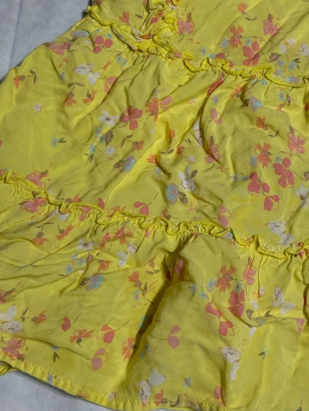 OshKosh B'gosh Yellow Floral Ruffle Baby Girl Dress Size 9 Months